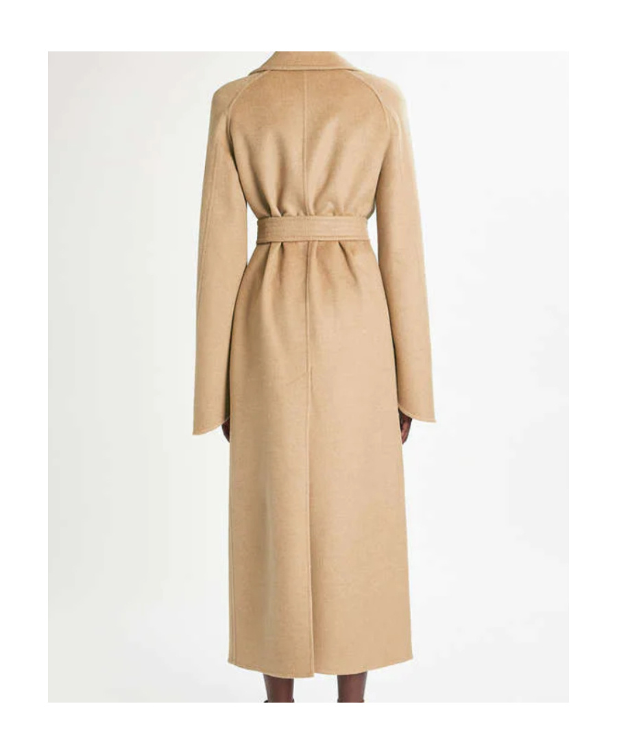 Max Mara Long-sleeved Lapel Coat In Brown
