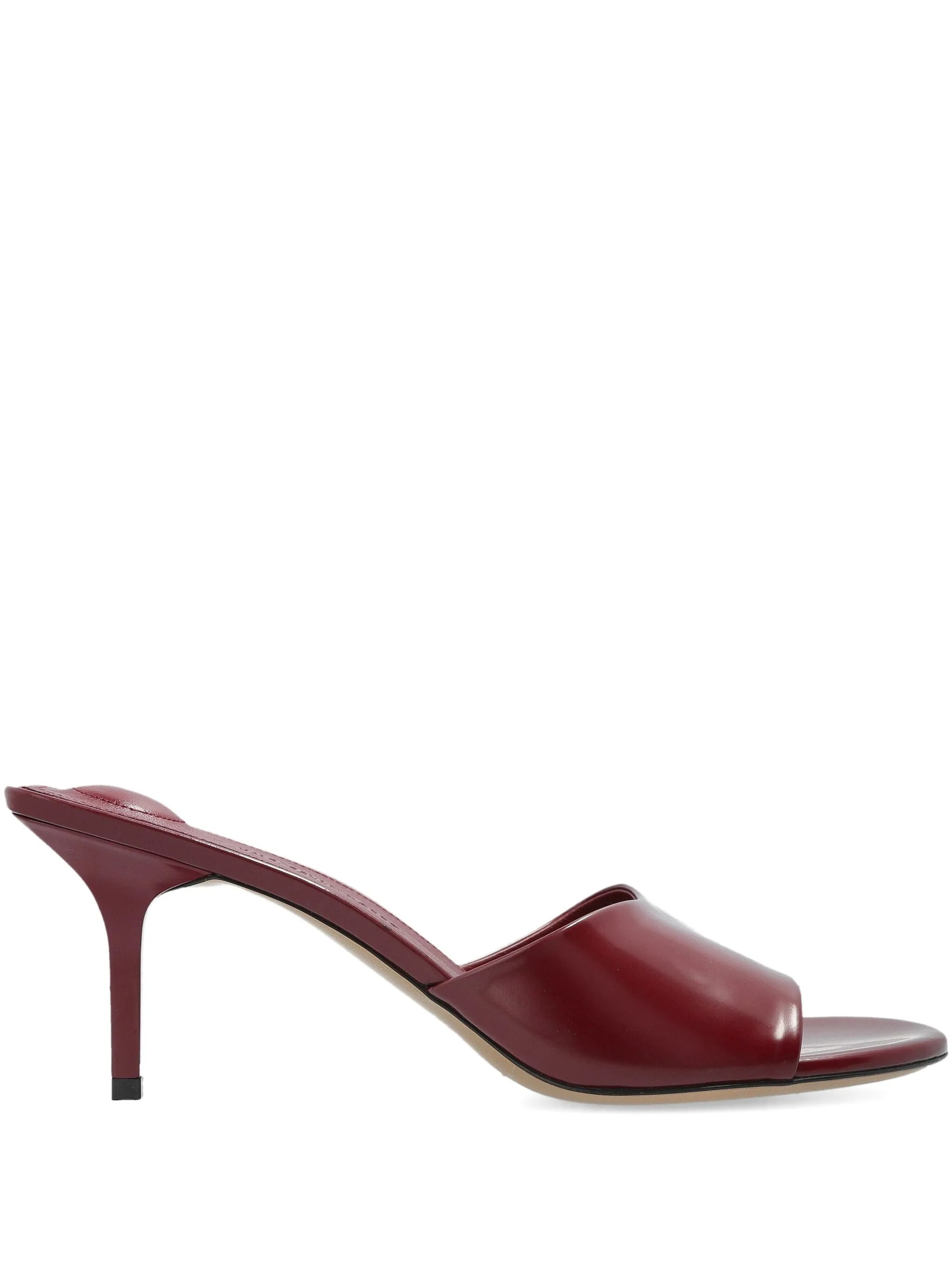 Jacquemus 70mm Cubisto Leather Sandals In Burgundy