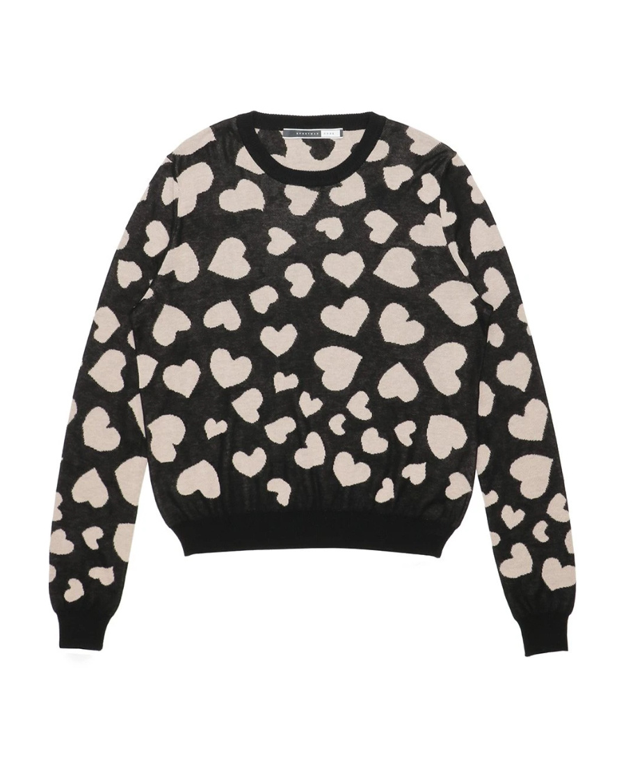 Sportmax Love Pattern Pullover In Black