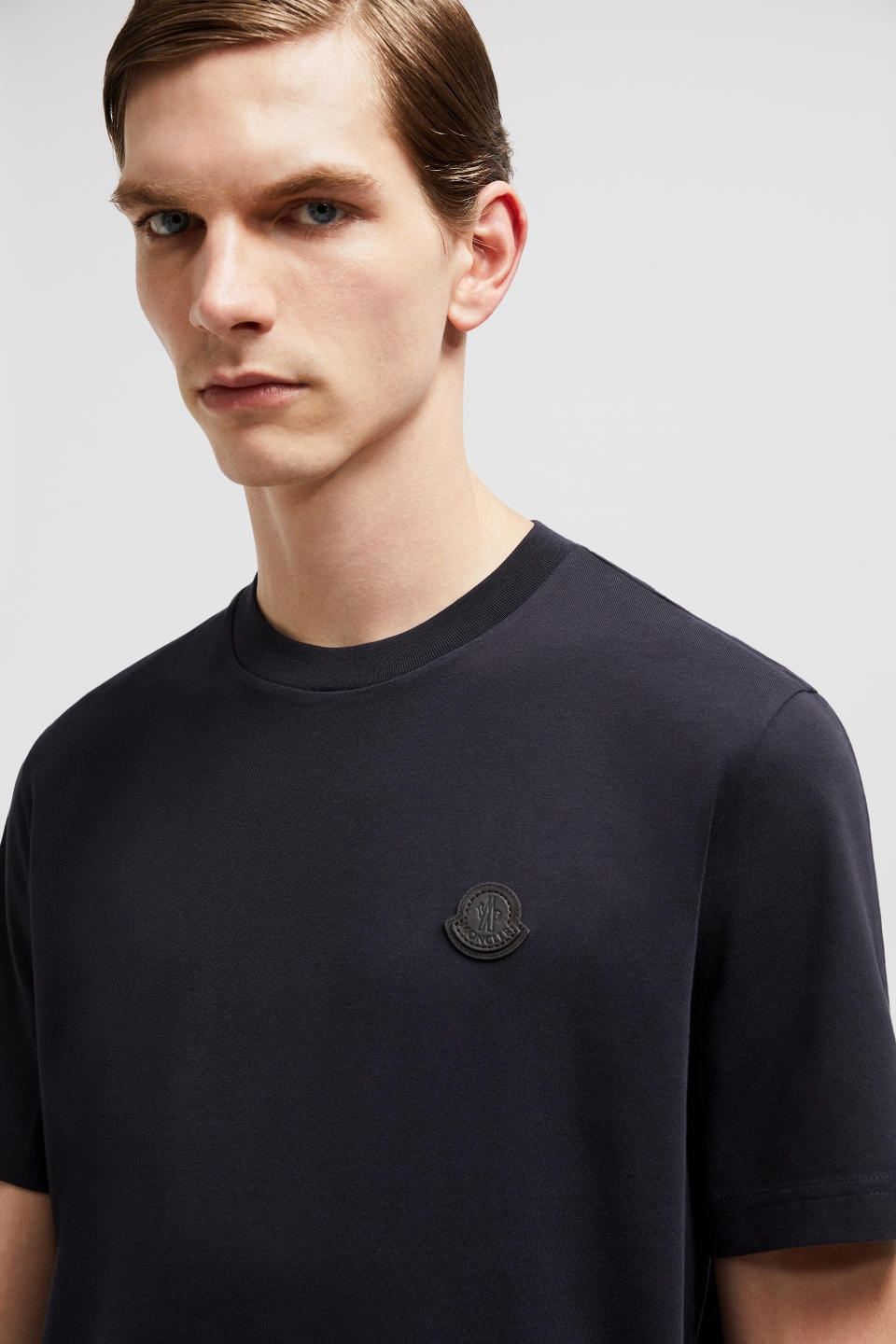 Moncler Logo Patch Crew Neck Short Sleeves T-shirt In Black