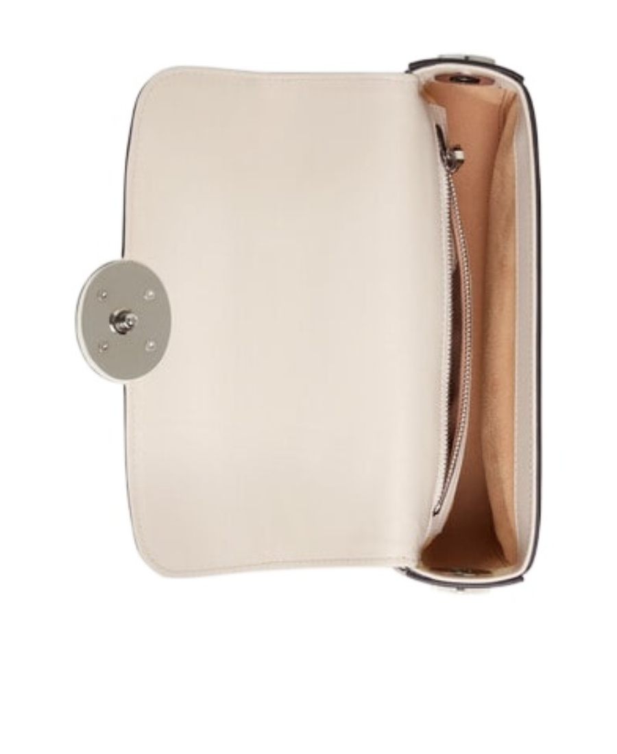 Gucci Foldover-top Leather Shoulder Bag In White