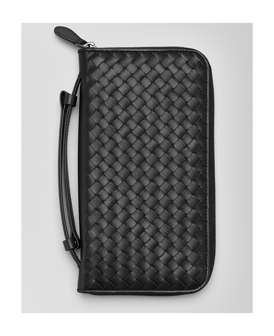 Bottega Veneta Wristband Braided Wallet In Black