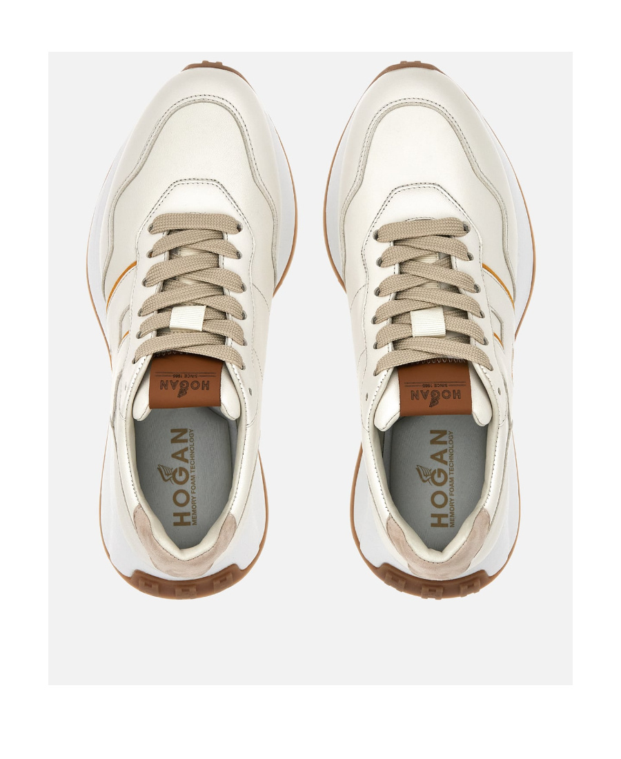 Hogan H669 Suede And Leather Sneakers In White