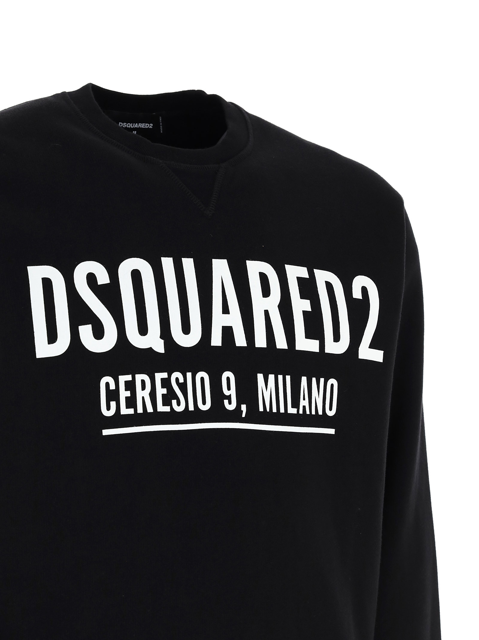 Dsquared2 Logo Detail Cotton Sweatshirt In Black