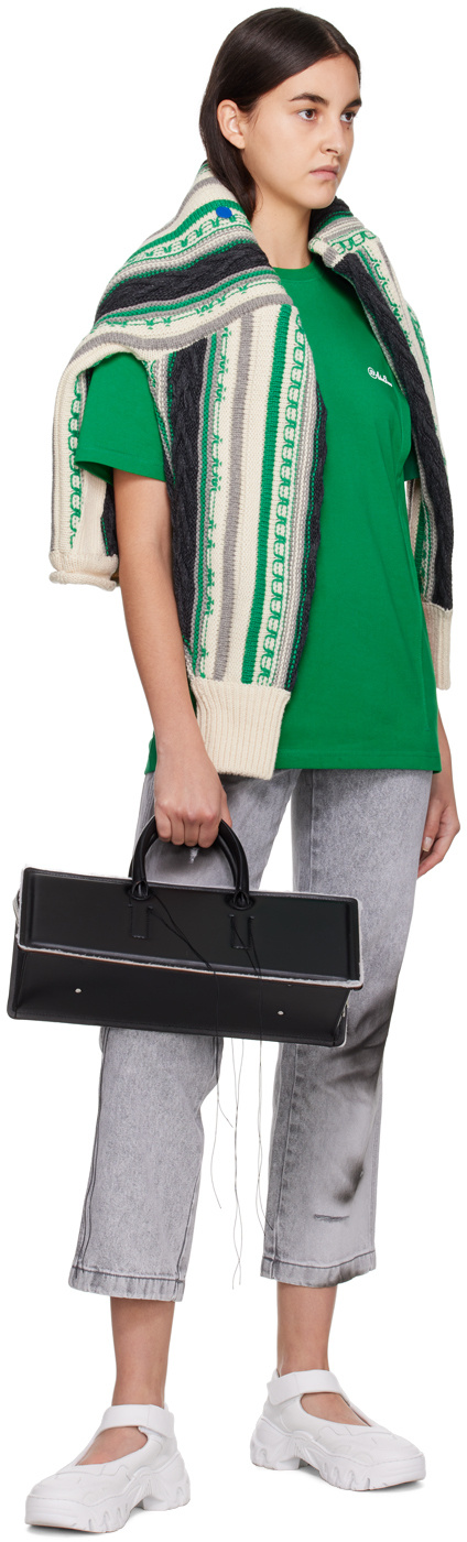 Ader Error Green Buttoned Sweater In Multicolor