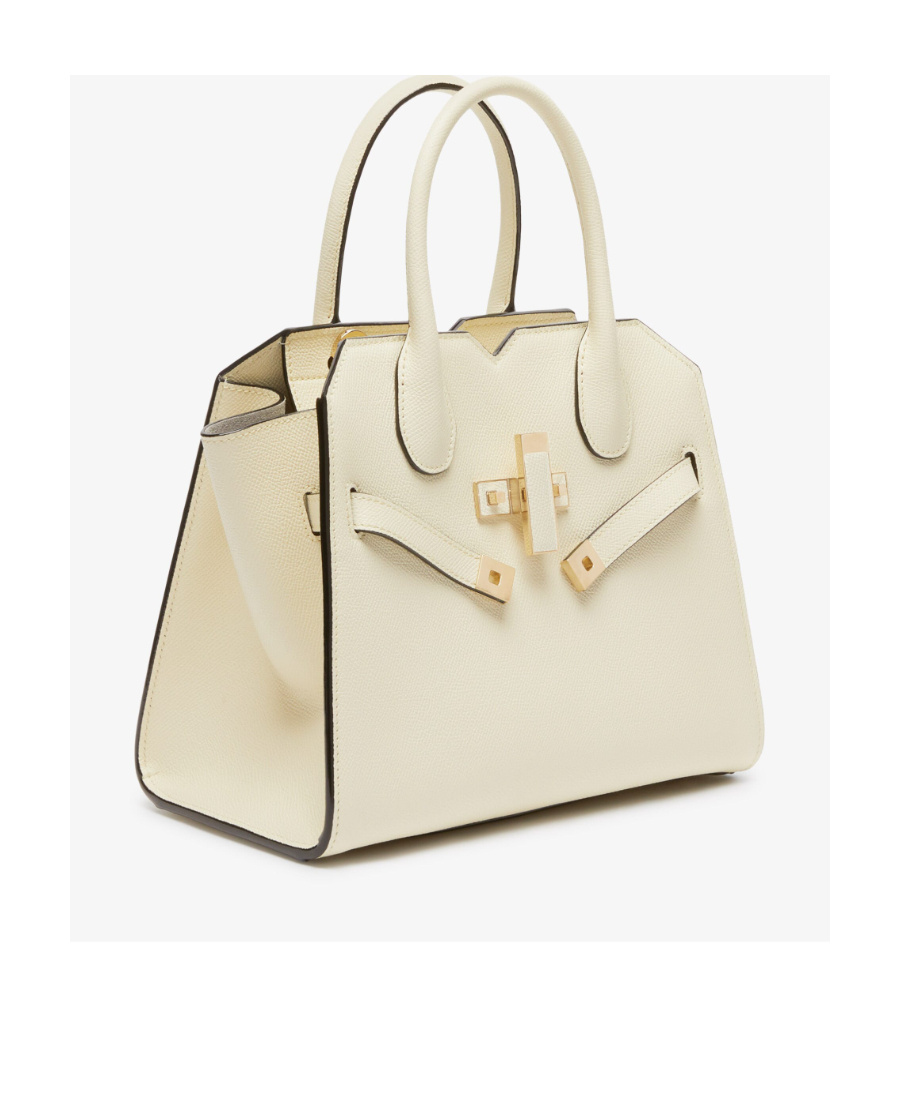 Valextra Structured Shoulder Bag With Detachable Strap In Nude