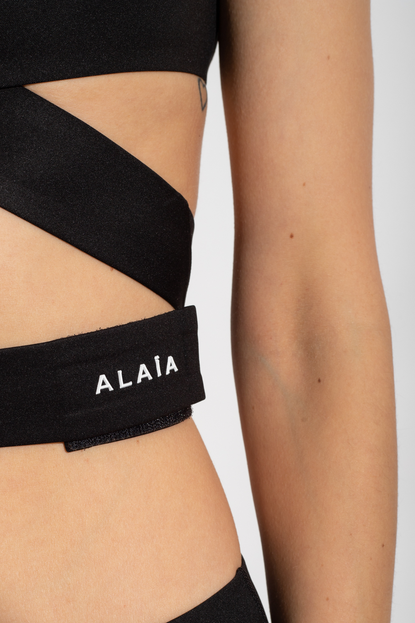ALAÏA ALAÏA LOGO LETTERING CRISS-CROSS BIKINI SET