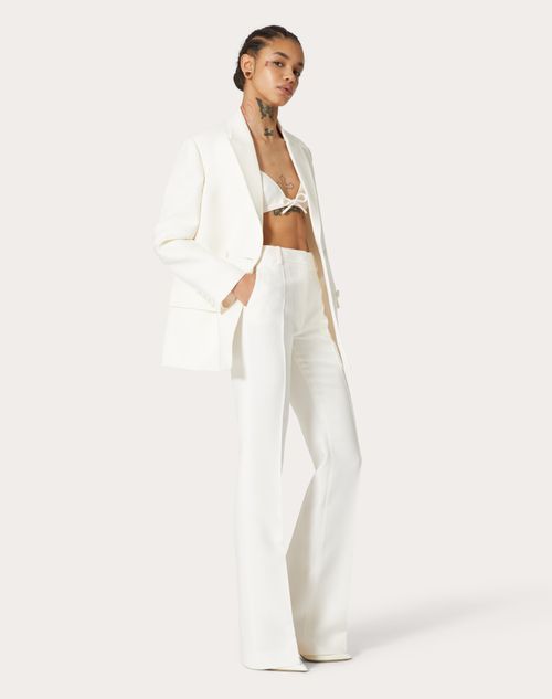 VALENTINO CREPE COUTURE BOW-APPLIQUÉ BRALETTE TOP