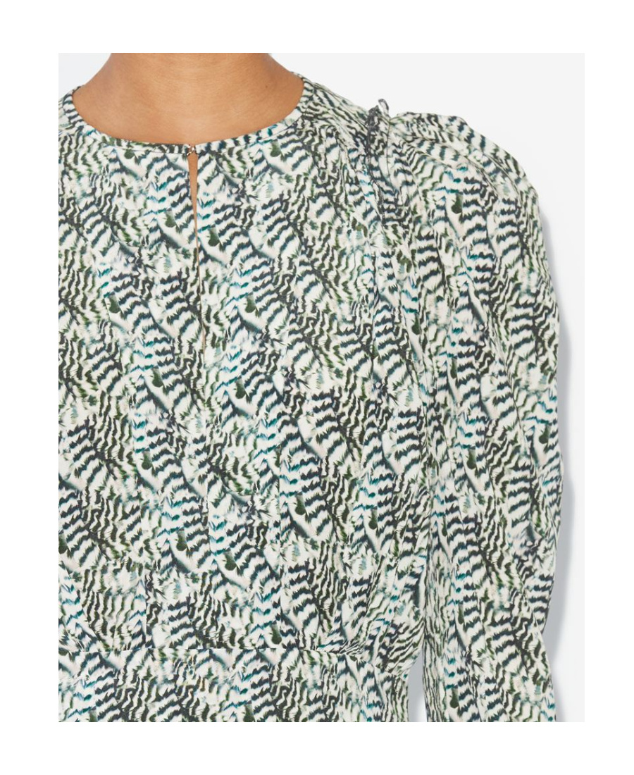 Isabel Marant Long-sleeved Printed Shirt In Gray