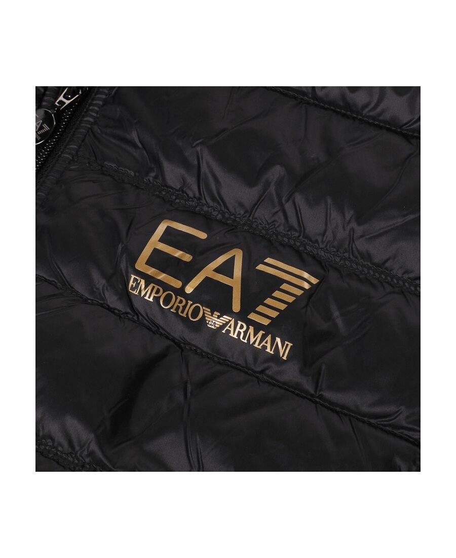 Ea7 Packable Down Jacket With Front Zip Core Identity In Black