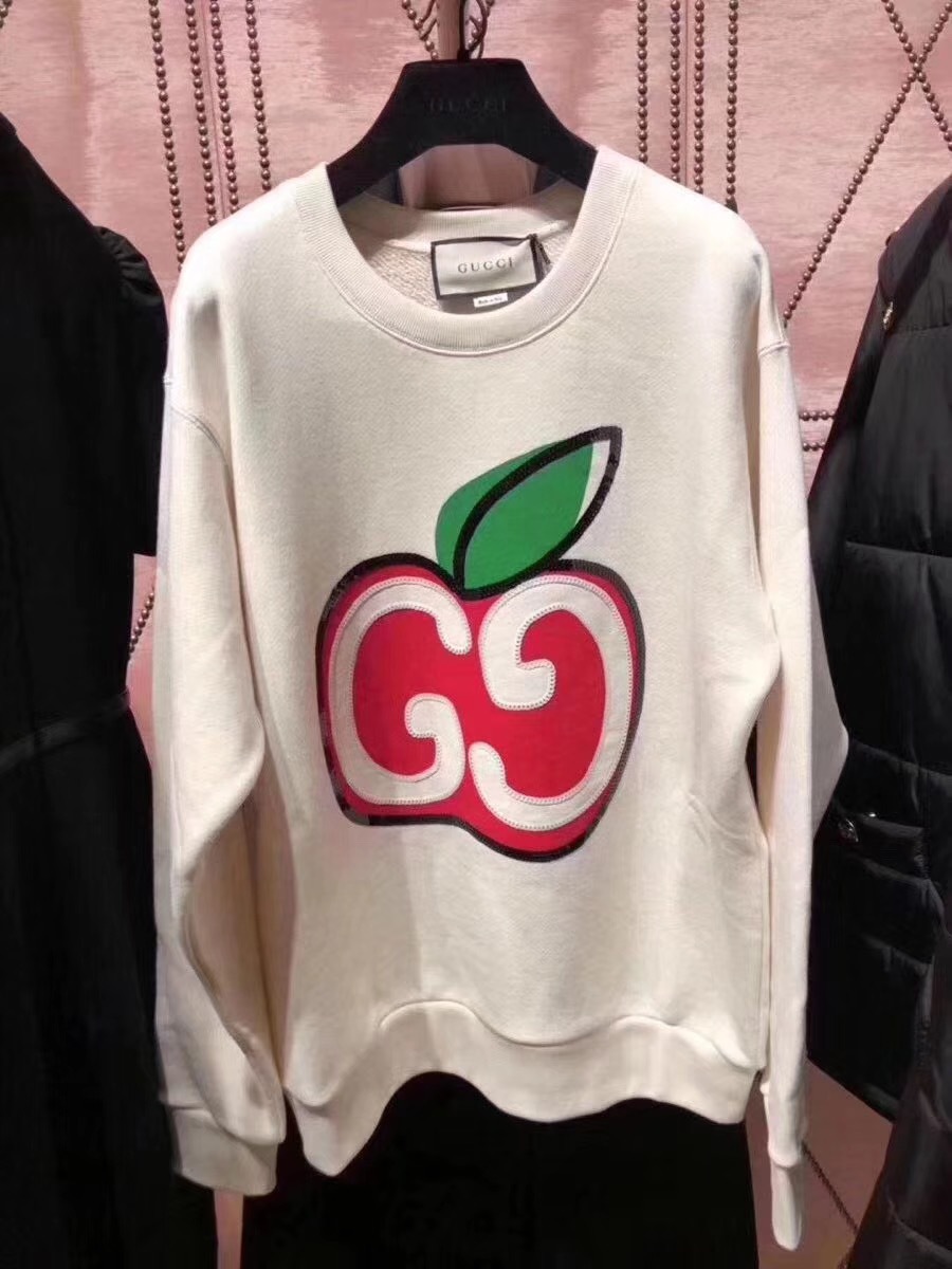 Gucci Printed Round-neck Sweater In White