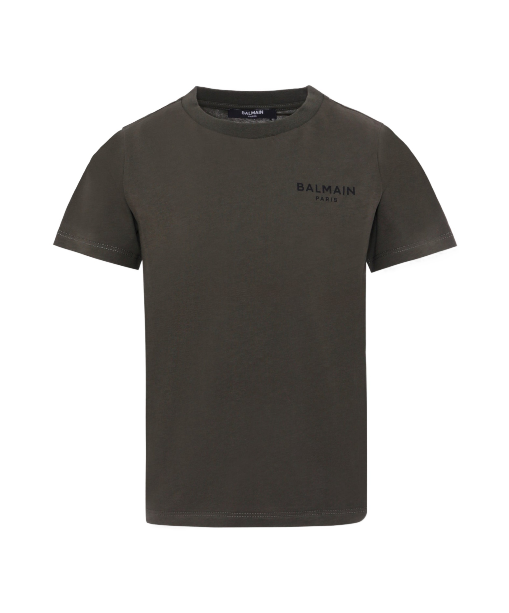 Balmain Logo-embroidered T-shirt In Gray