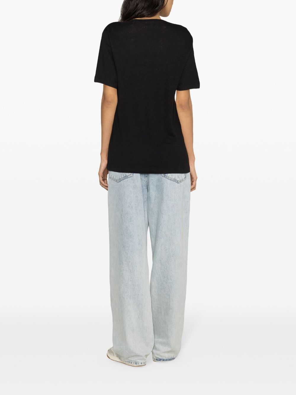 Isabel Marant Étoile Zewel Linen T-shirt In Black