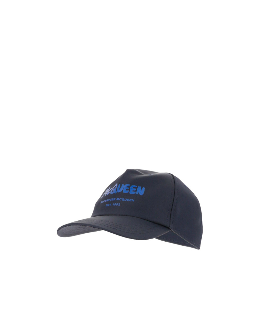 Alexander Mcqueen Graffiti-print Baseball Cap In Blue