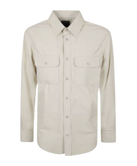 Zegna Ermenegildo  Long Sleeved Snapped Shirt In White