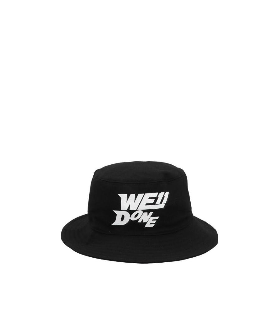 We11 Done Logo-print Detail Bucket Hat In Black