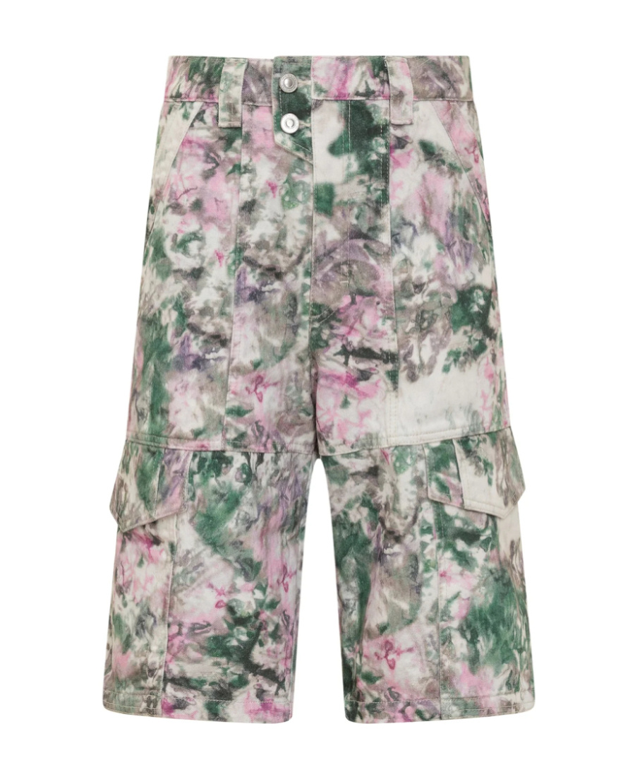 Isabel Marant Belt Ring Button Shorts In Gray