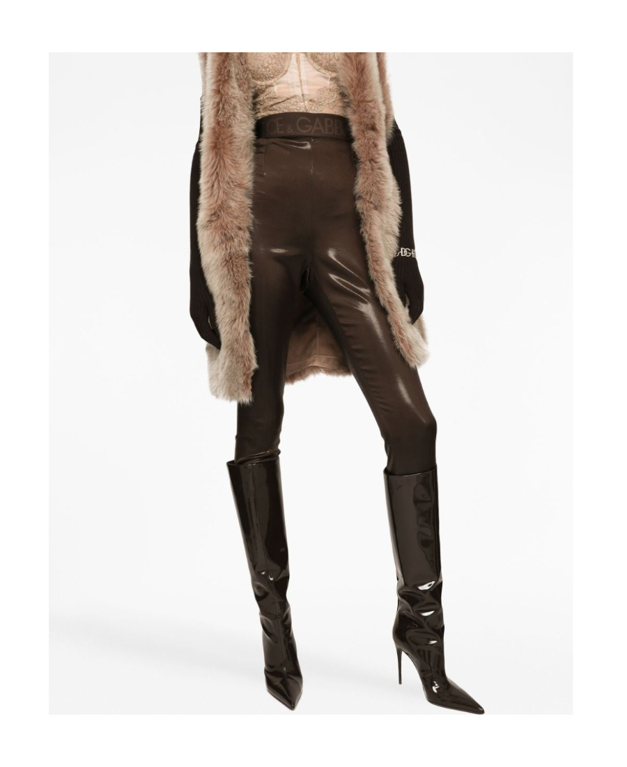 Dolce & Gabbana Logo High-rise Leggings In Black