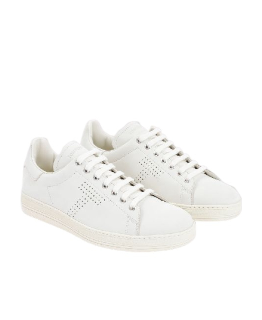 Shop Tom Ford Logo Lace Up Casual Sports Shoes In White