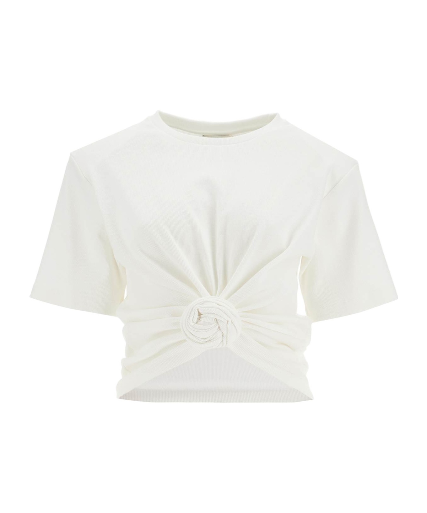 Magda Butrym Open-necked Black Shirt In White