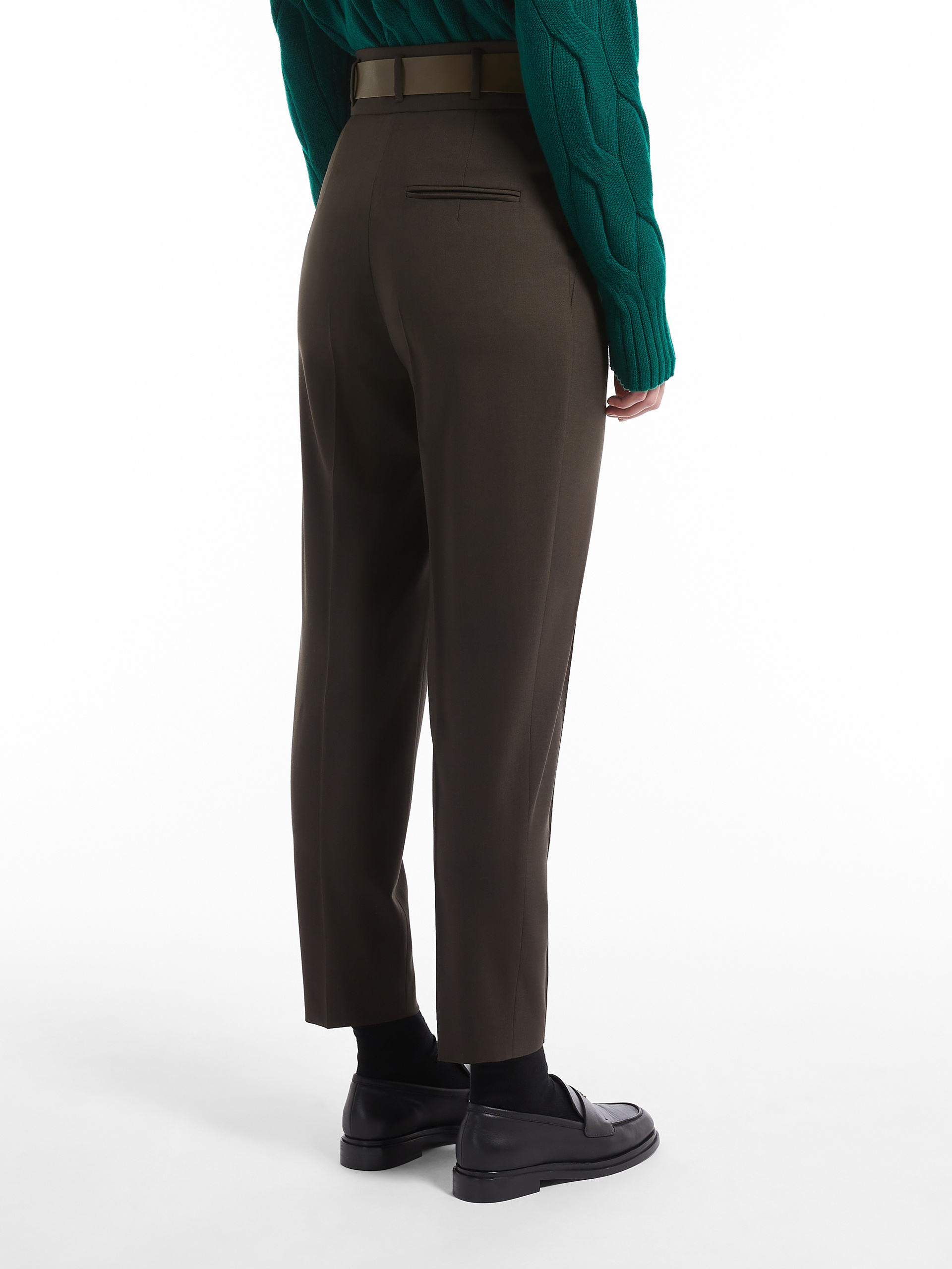 Max Mara Logo Casual Pants In Green