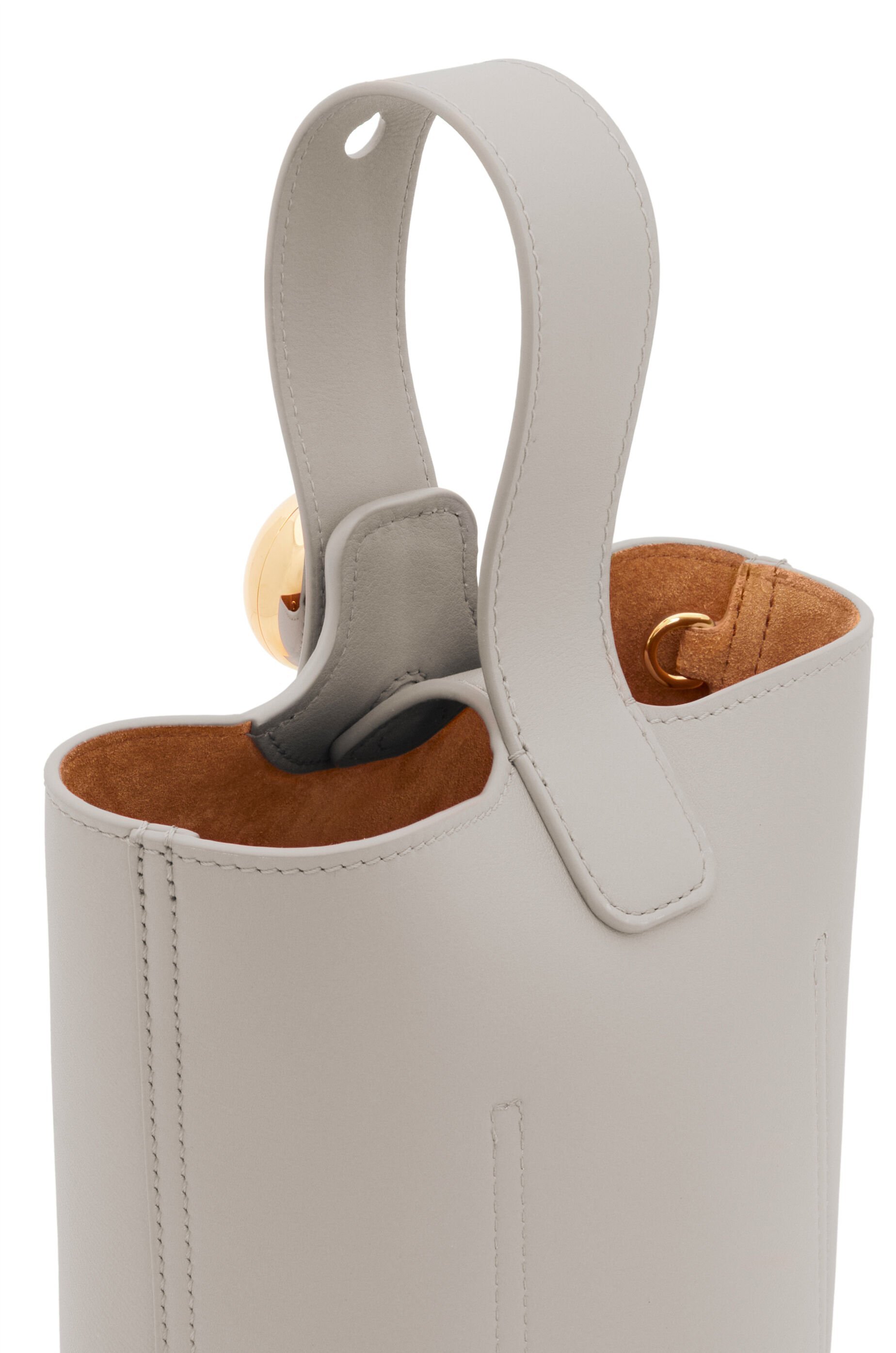 Loewe Mini Pebble Bucket Bag In Gray