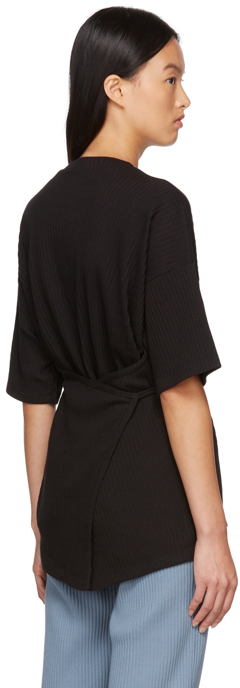 Baserange Shaw Ribbed T-shirt In Black