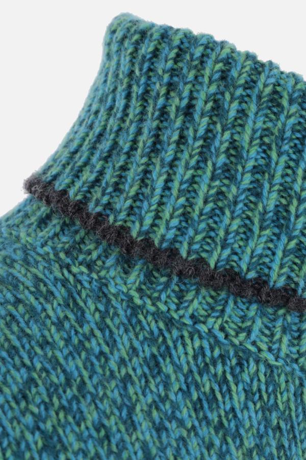 Dolce & Gabbana Intarsia Knit Dg Logo High-neck Sweater In Green