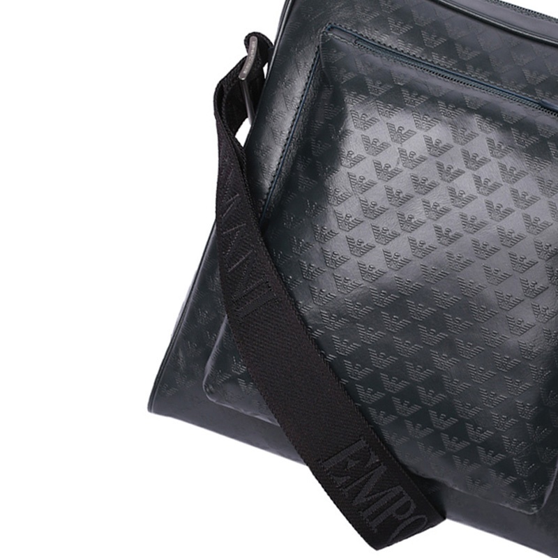 Emporio Armani Logo Details Satchel In Black