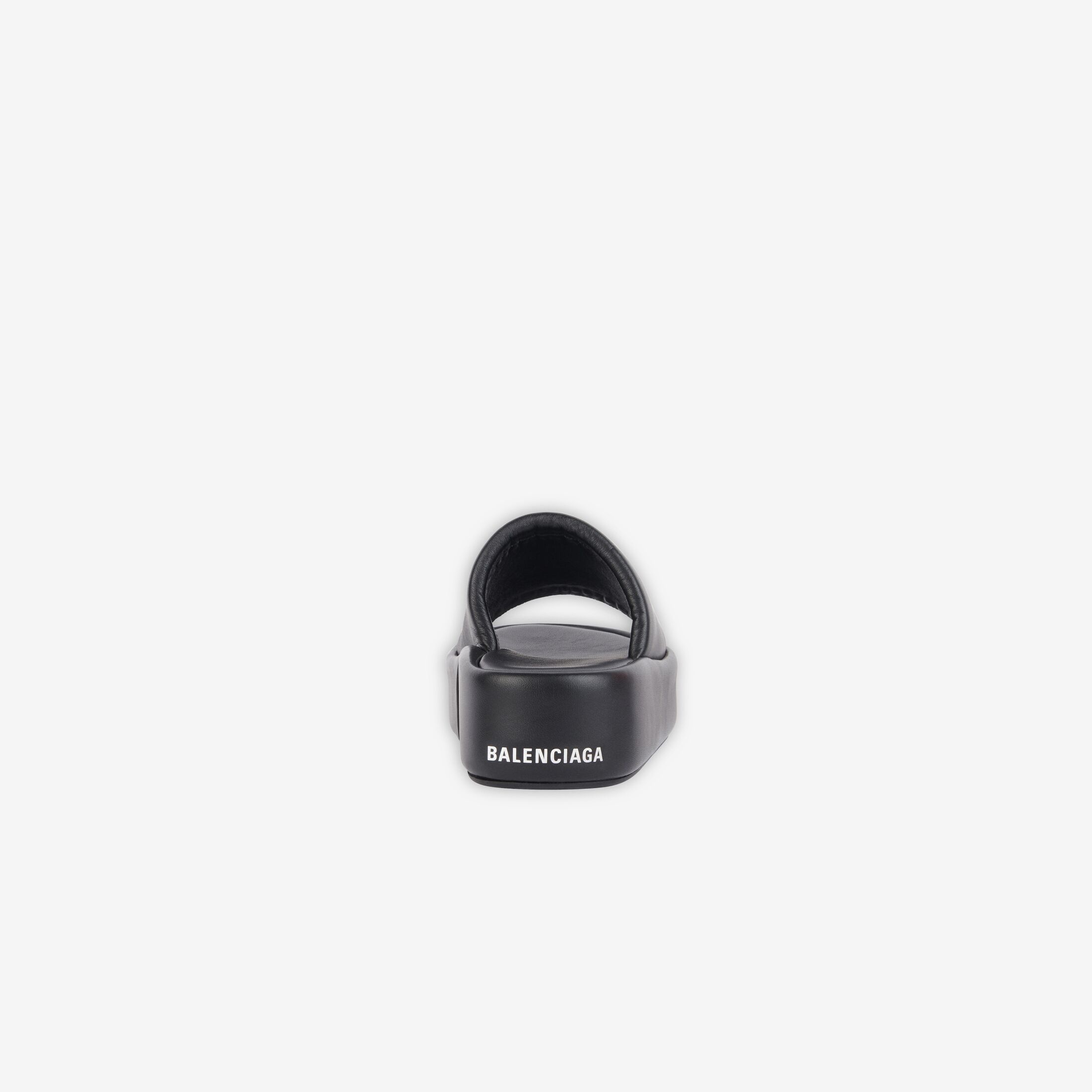 Balenciaga Rise Logo-print Leather Platform Slides In Black