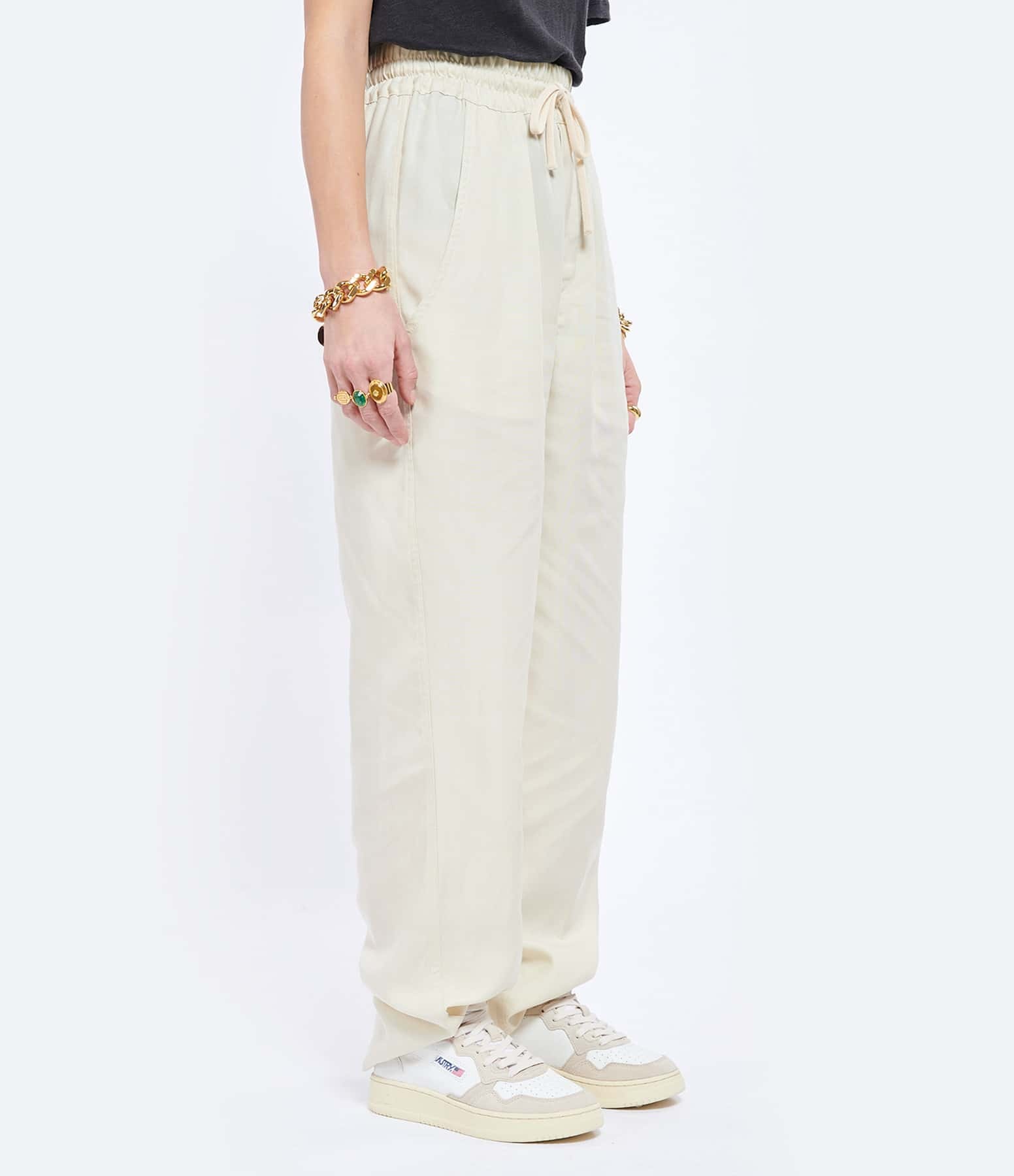 Isabel Marant Étoile Drawstring-waist Cotton Track Pants In White