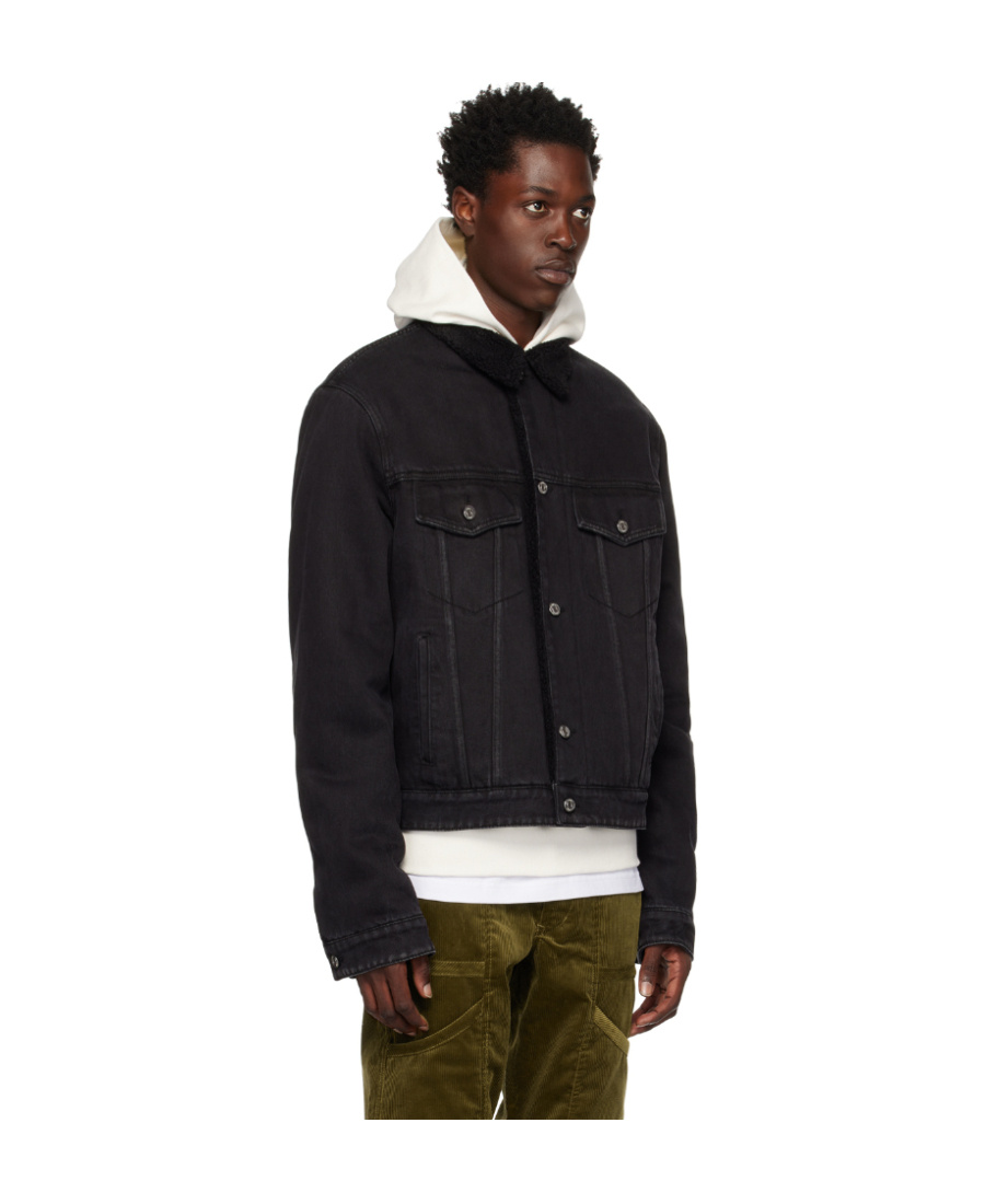 We11 Done Black Regular Fit Denim Jacket In Black