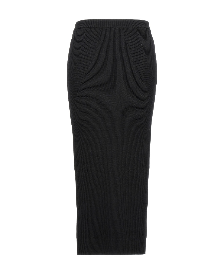 Alexander Mcqueen Pencil Midi Skirt In Black