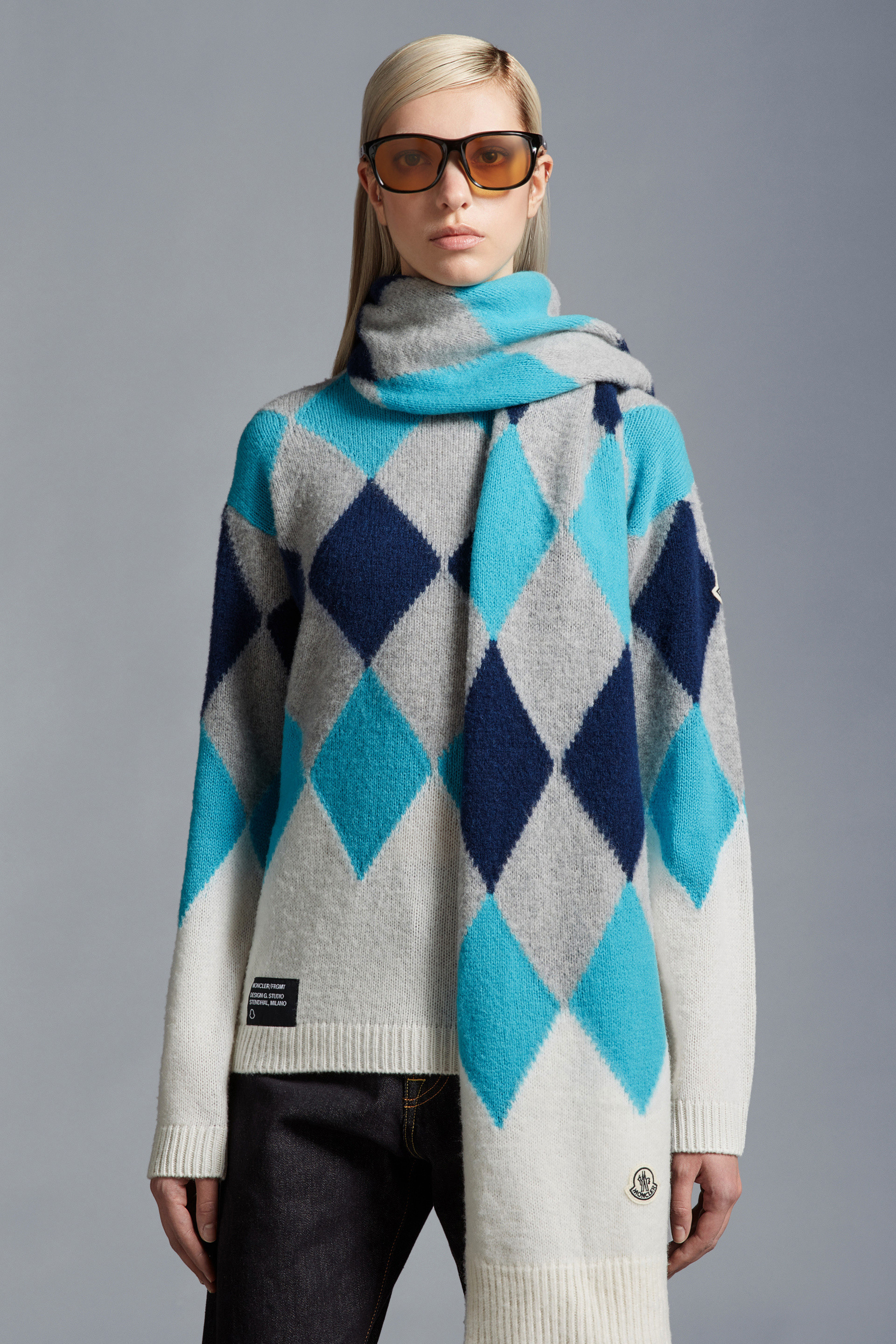 MONCLER ARGYLE WOOL CASHMERE JUMPER