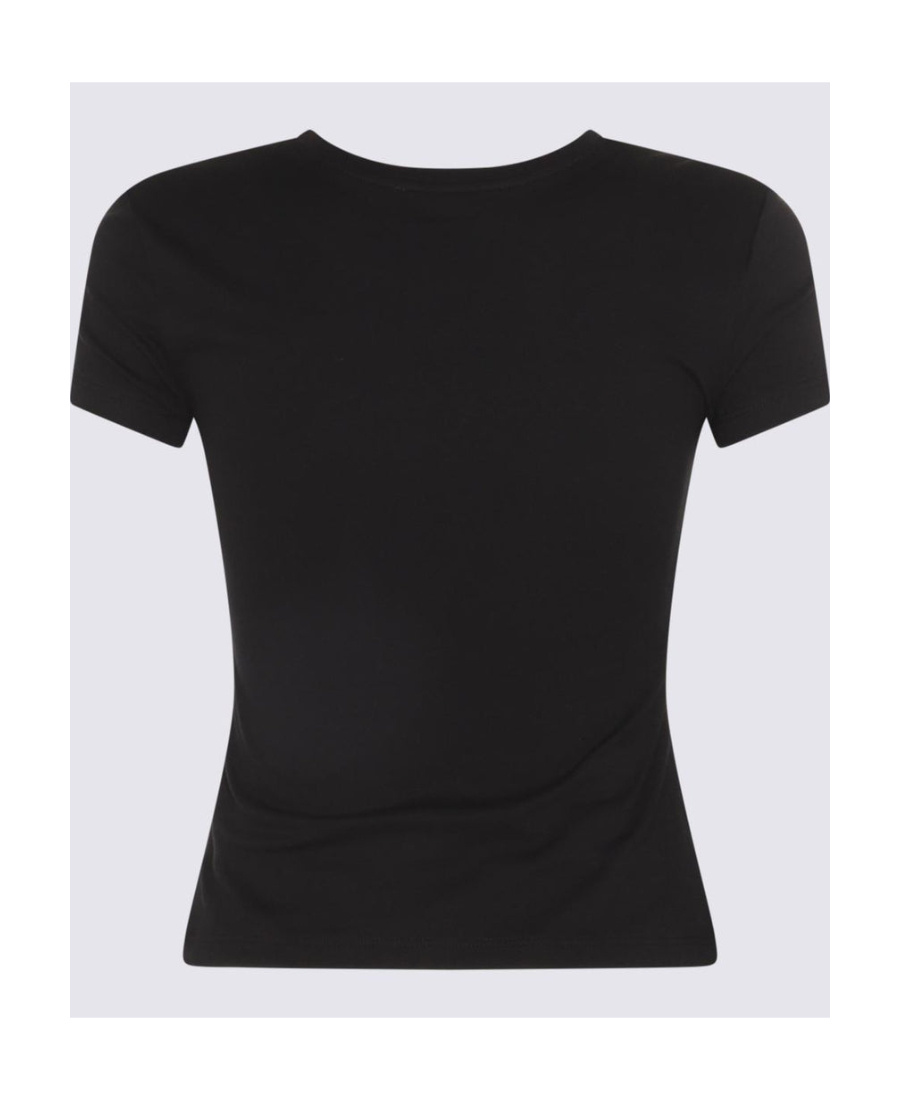 Blumarine Logo-embellishment Cotton T-shirt In Black