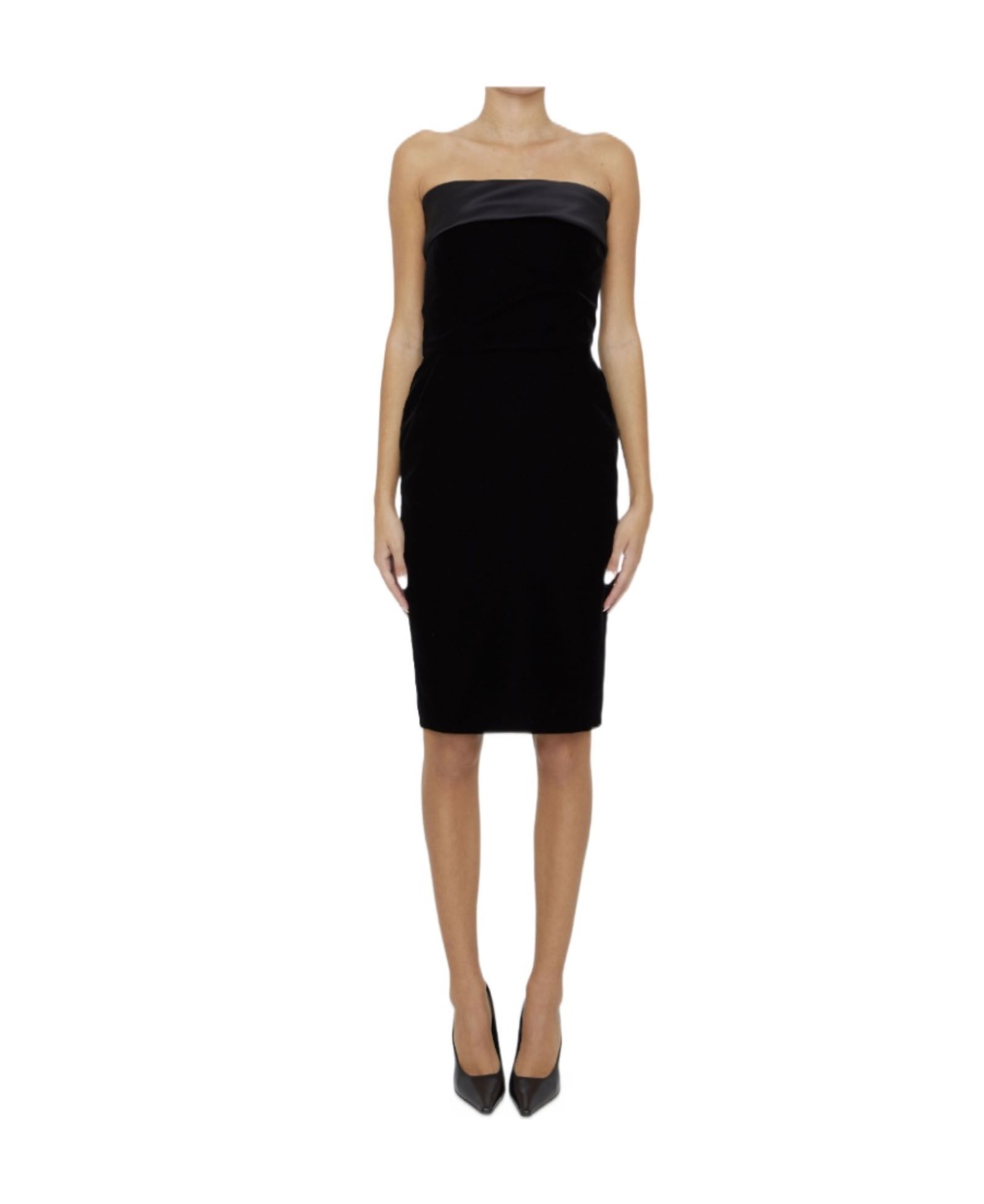 Saint Laurent Bandeau Tube Dress In Black