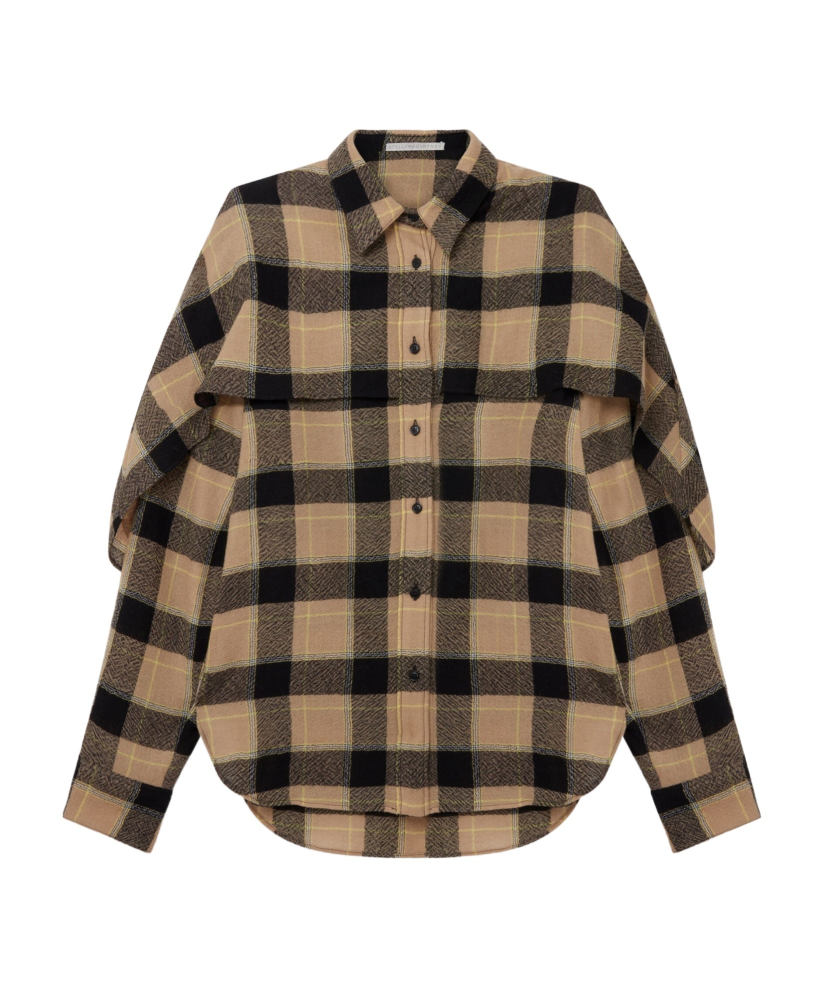 Stella Mccartney Layered Check Shirt In Brown