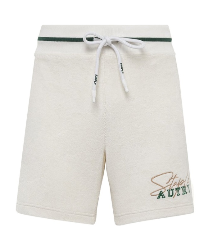 Shop Autry Logo-embroidered Track Shorts In White