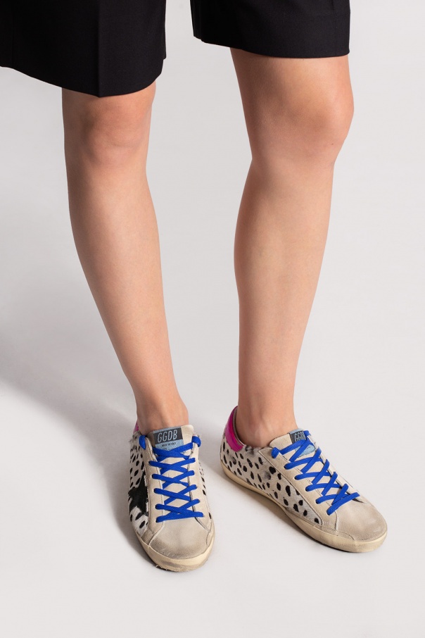 Golden Goose Super-star Leopard-print Sneakers In White