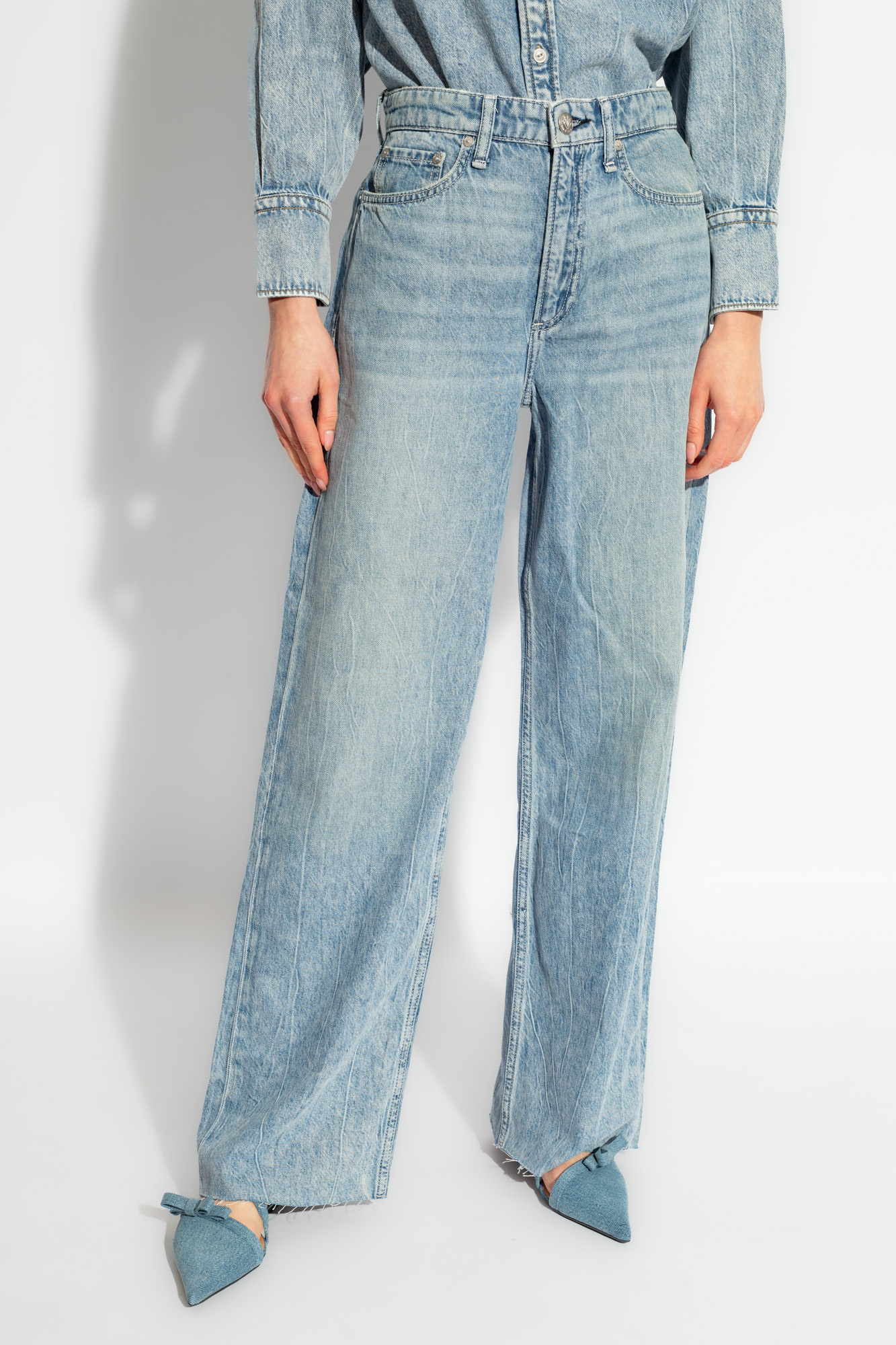 Shop Rag & Bone Featherweight Logan Mira Mid-rise Jeans In Blue