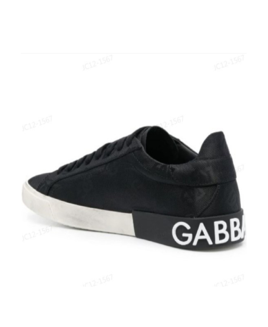 Dolce & Gabbana Low-top Sneakers Vintage Effect In Black