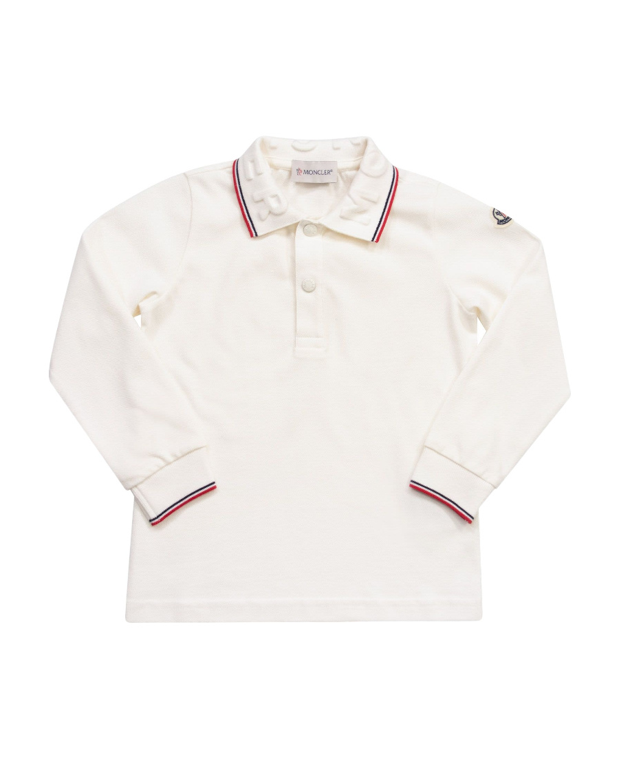 Moncler Enfant Button Detailed Long-sleeved Polo Shirt In White
