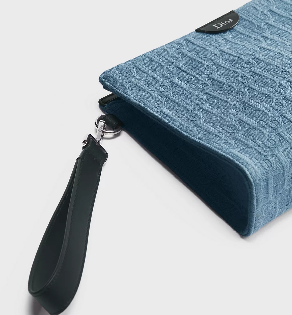 Dior A5 Triangle Pouch In Blue