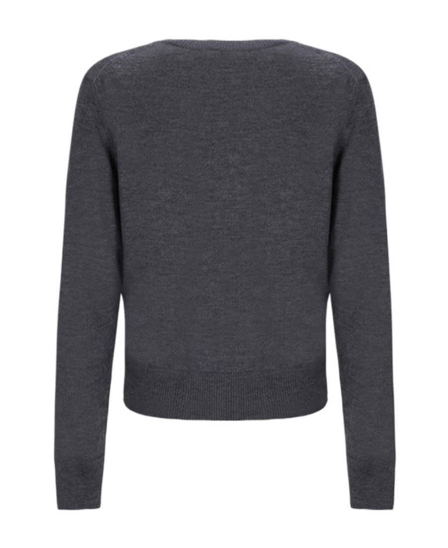 Ami Alexandre Mattiussi Ami Paris Ami De Coeur Logo Embroidered V-neck Cardigan In Black