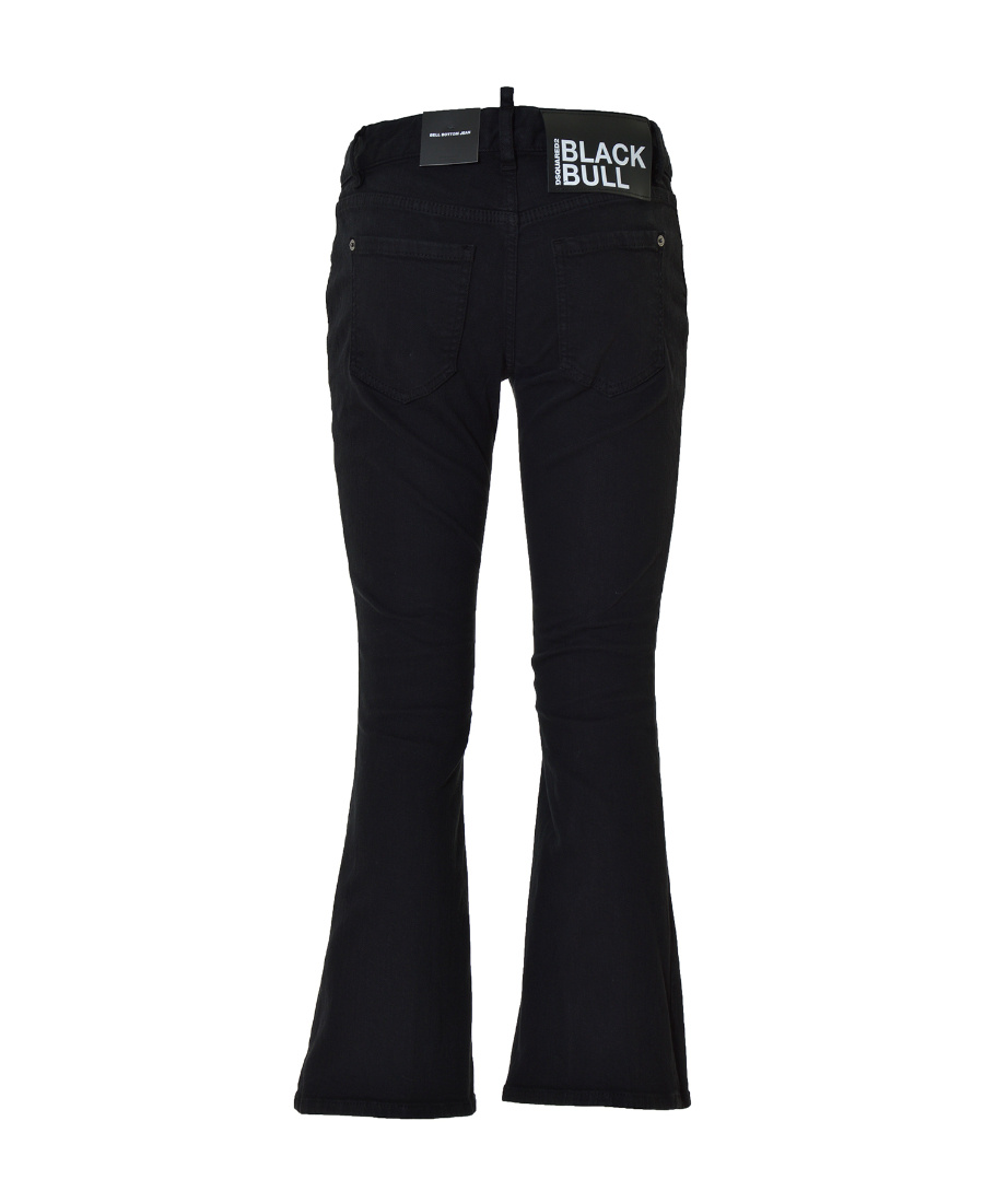 Dsquared2 Black Bull Flared Jeans In Black