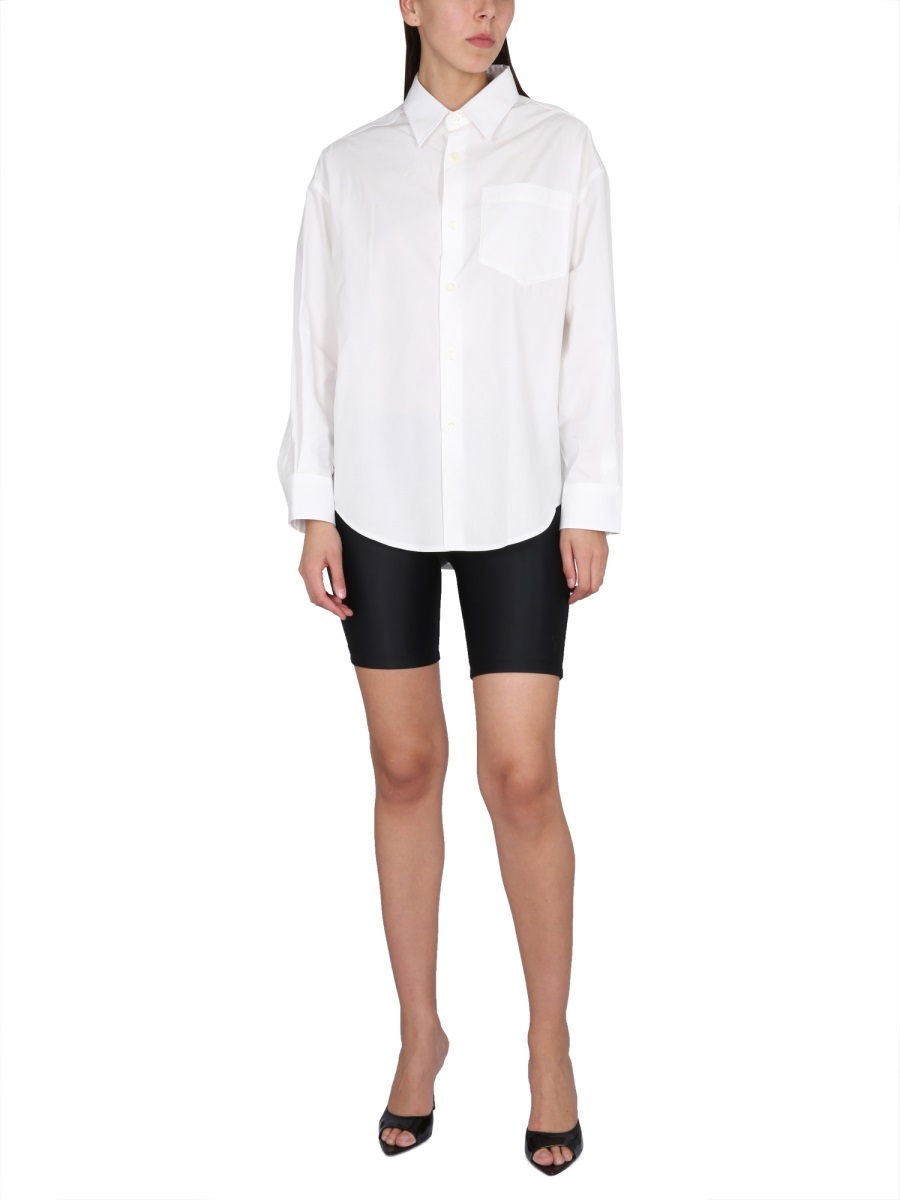 Ami Alexandre Mattiussi Ami Paris Stretch Elasticated Waistband Legging Shorts In Black