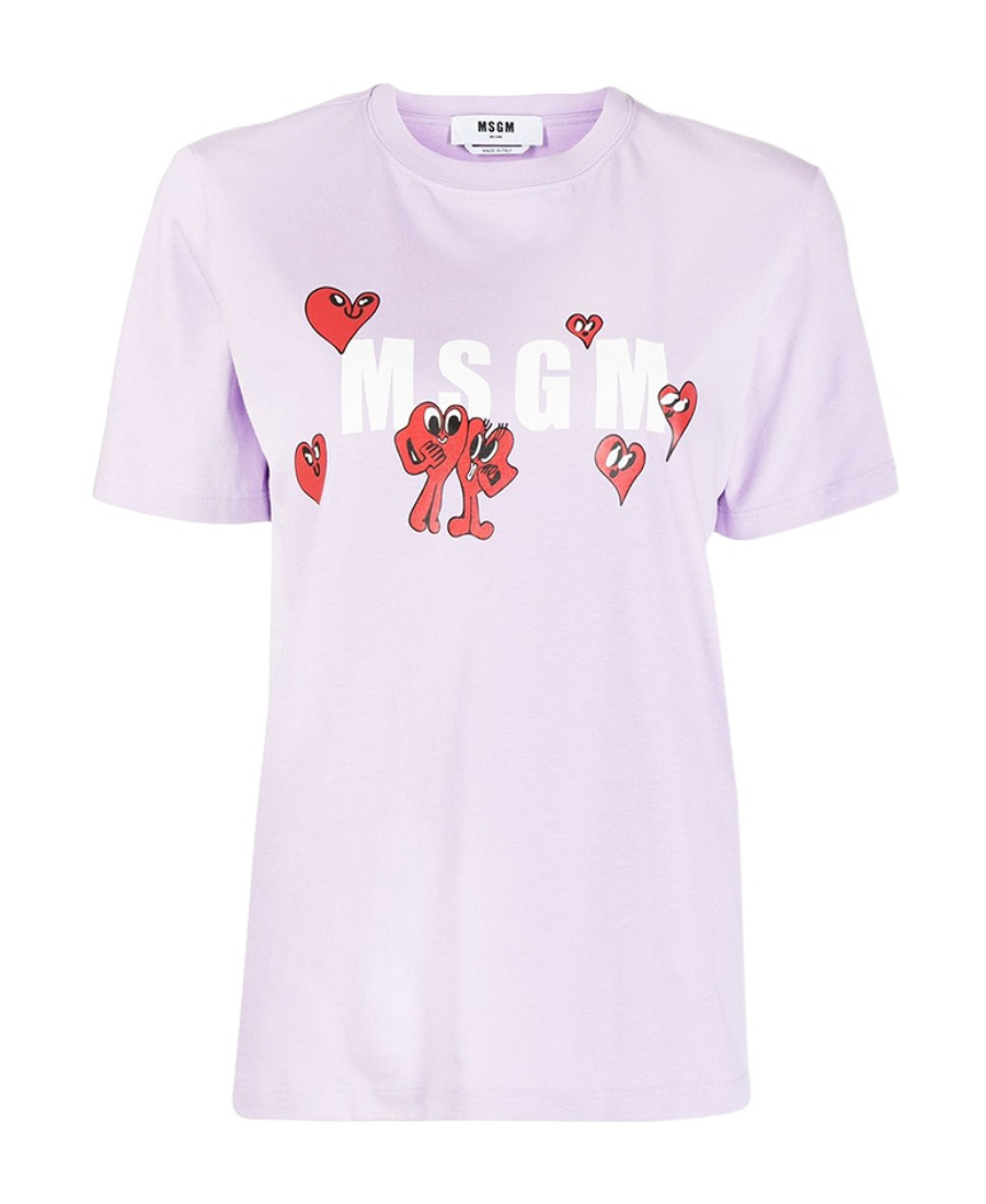 Msgm Logo Printed T-shirt In White