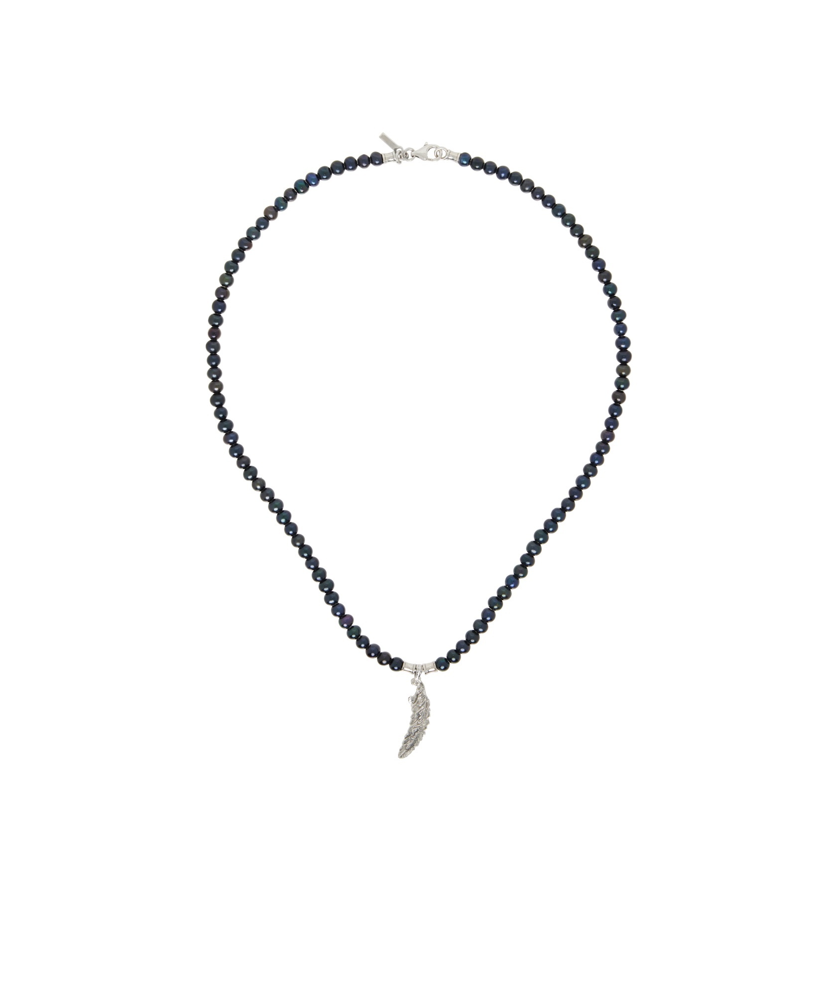 Emanuele Bicocchi Piuma Pearl Necklace In Black