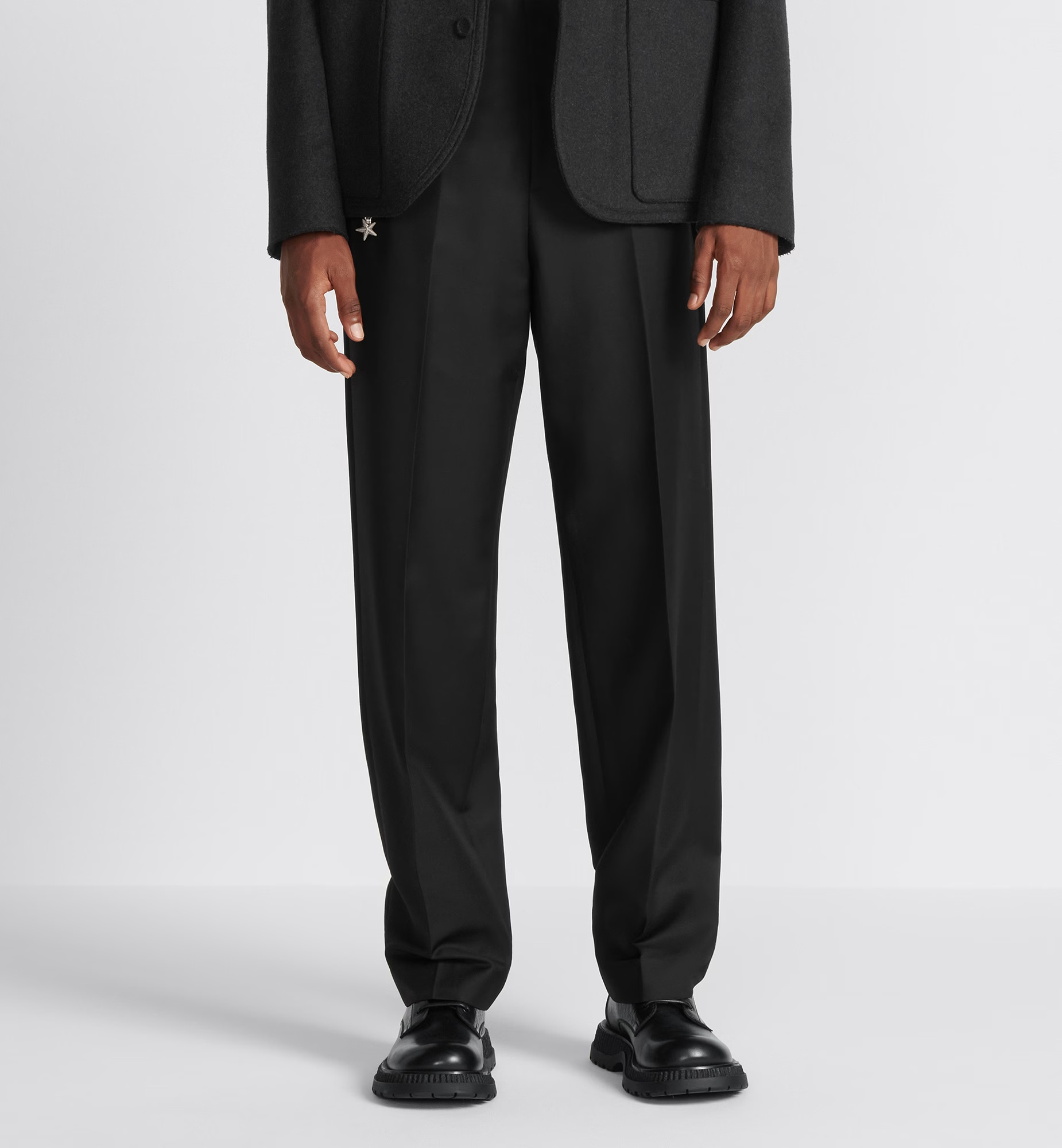 Dior Homme Pleat Detailed Straight Leg Trousers In Black