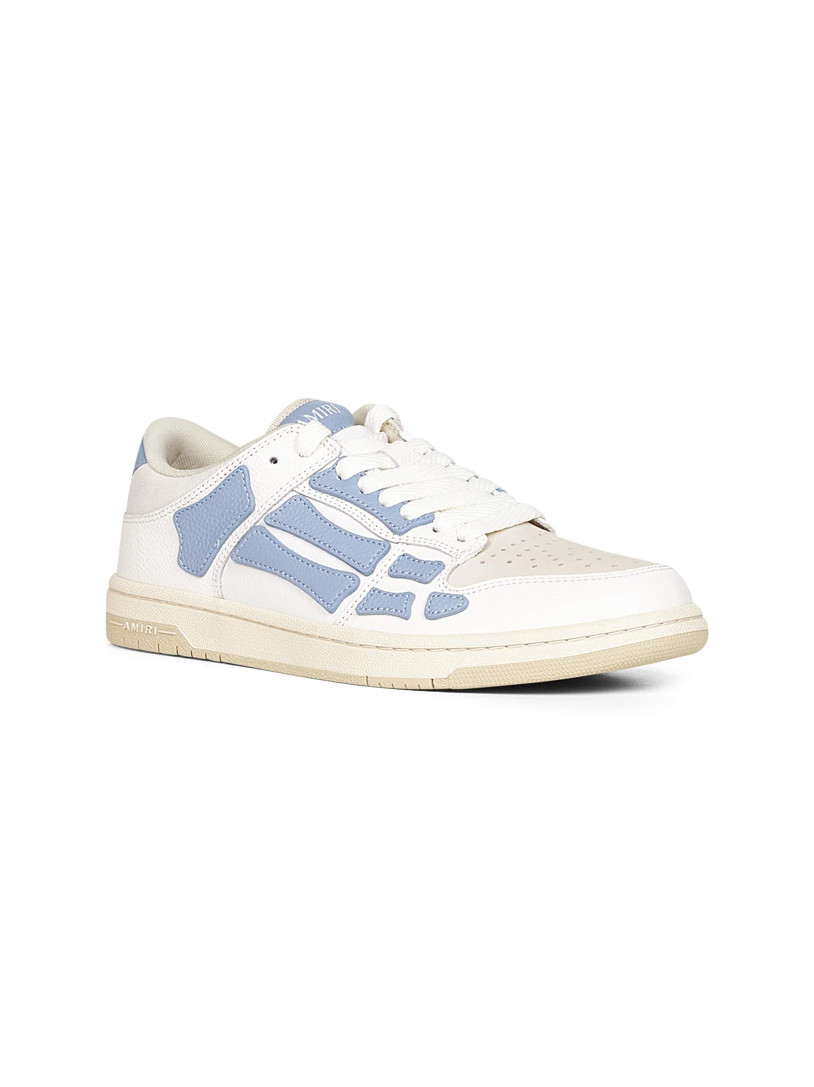 Amiri Leather Skel Top Low Sneakers In White